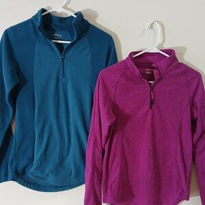 Pair of BCG fleece pullover tops - size small